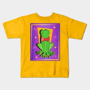 Fancy Frog (Deep Purple) Kids T-Shirt